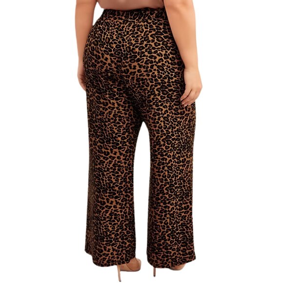 3/$30 Wide Leg Pants, Leopard Print - Picture 3 of 8